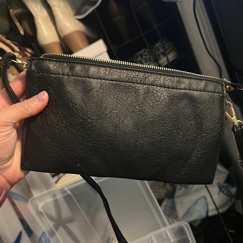 Elegant Black Leather Clutch